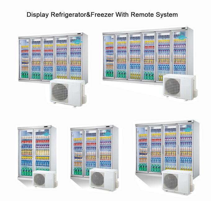 Refrigerador de vidro 0 do refresco da porta do sistema de refrigeração 6 remotos do equipamento de refrigeração da loja