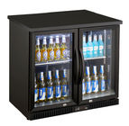 Refrigerador da bebida da barra da montagem da parte traseira da parte inferior, refrigerador de vidro da barra de 2 portas com a prateleira do revestimento do PVC