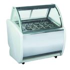 O automóvel do congelador de refrigerador da exposição de Gelato de 12 bandejas degela matéria-prima de aço inoxidável/de mármore do tipo