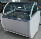 O automóvel do congelador de refrigerador da exposição de Gelato de 12 bandejas degela matéria-prima de aço inoxidável/de mármore do tipo