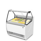 Congelador da mostra do gelado de 4 bandejas, único fã da fileira que refrigera o refrigerador da exposição de Gelato