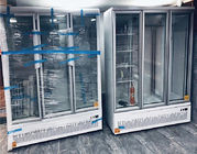 Tipo inferior congelador de vidro comercial da montagem com sistema de evaporação da água automática do dreno