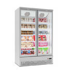 Congelador congelado do alimento da verticalidade 4 do supermercado porta de vidro, congelador de refrigerador comercial da exposição