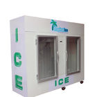 Escaninho ensacado do gelo do gelo congelador comercial interno com as duas portas de vidro