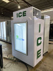 Escaninho ensacado do gelo do gelo congelador comercial interno com as duas portas de vidro
