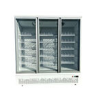 Refrigerador congelado da exposição do alimento das portas do controle de Digitas congelador de vidro com refrigerar do fã