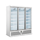 Refrigerador congelado da exposição do alimento das portas do controle de Digitas congelador de vidro com refrigerar do fã
