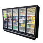 Refrigeradores abertos da refrigeração comercial do supermercado com porta de vidro