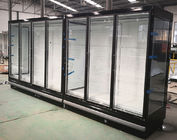 Refrigeradores abertos da refrigeração comercial do supermercado com porta de vidro