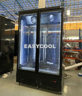 Mostra ereta do congelador do gelado da porta de vidro comercial do congelador da porta dobro com CE