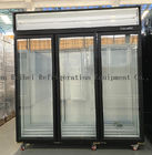 O congelador de vidro ereto comercial da porta, automóvel degela o refrigerador congelado da exposição do alimento
