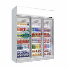 Mostra de vidro mais fria do refrigerador da porta da bebida das portas do supermercado 3 do refrigerador da exposição