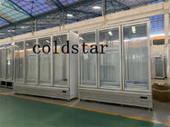 Congelador ereto de aquecimento elétrico da exposição do supermercado de vidro da porta para o gelado e o alimento congelado