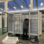 Automático degele o refrigerador de vidro da exposição da porta R290 com compressor de Secop