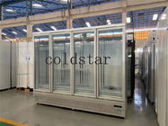 Do congelador de vidro de quatro equipamento ereto do refrigerador do supermercado do congelador da exposição da mostra do gelado portas
