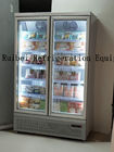 Das portas de vidro frias do refrigerador 2 da exposição da bebida do supermercado congelador ereto