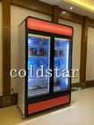 congelador congelado da mostra da exposição do alimento do refrigerador do supermercado da porta equipamento comercial de vidro ereto