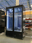 Congelador ereto alto branco da grande porta de vidro dobro comercial do espaço livre do armazenamento