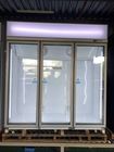 Congelador de refrigerador de vidro comercial congelado da porta do vertical da vitrina do congelador do alimento