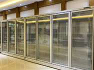 Congelador congelado da exposição do alimento do supermercado da porta refrigerador comercial de vidro vertical