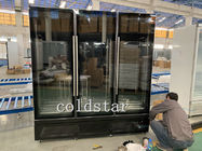 Congelador de vidro congelado -18~-22° vertical da porta do refrigerador da exposição do alimento do congelador do supermercado