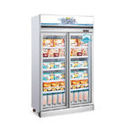 Vitrina vertical de vidro do congelador do equipamento de refrigeração do supermercado do congelador da porta