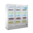 Fã de vidro do congelador de refrigerador da exposição da porta de três portas que refrigera o refrigerador ereto das bebidas - branco