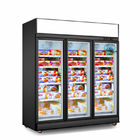 Refrigerador congelado da exposição do alimento da porta congelador de vidro com sistema de refrigeração do fã