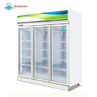 Congelador de vidro congelado comercial de 3 portas da exposição ereta do alimento