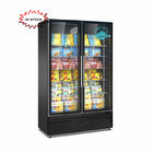 Armário comercial do congelador do refrigerador de vidro da exposição da porta para o supermercado