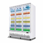 Refrigerador industrial do anúncio publicitário ereto de vidro do refrigerador da exposição do supermercado da porta de lado a lado