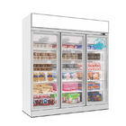 Congelador de refrigerador de vidro comercial congelado da porta do vertical da vitrina do congelador do alimento
