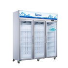 Produtos congelados verticalmente congelador da exposição de 1500 litros com porta de vidro