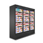 Congelador de vidro personalizado do refrigerador da exposição da bebida da porta do supermercado ereto