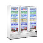 Refrigerador ereto da exposição da bebida do supermercado de vidro transparente do refrigerador da porta