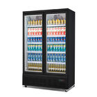 Vitrina refrigerada da bebida do refrigerador da bebida da energia da porta dois verticalidade de vidro