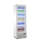 A porta de vidro bebe a cerveja do refresco do refrigerador refrigerou refrigerador ereto da porta dos refrigeradores da exposição o único