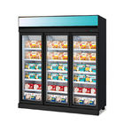 Refrigerador congelado da exposição do alimento de 3 portas congelador de vidro comercial com refrigerar do fã
