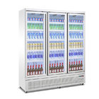 Comerciais refrigerados apresentam o refrigerador ereto da porta de vidro para a exposição da bebida da energia