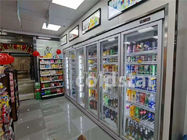 Mostra de congelação vertical comercial da porta do congelador de refrigerador da exposição do multi