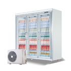 3-4-5-6 sistema remoto do refrigerador comercial ereto de vidro da exposição do refrigerador da exposição do refrigerador da separação da porta