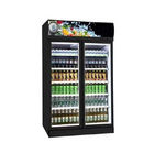Refrigerador de vidro ereto da exposição da porta do refrigerador comercial do leite da bebida com controlador de Digitas