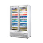 Refrigerador de vidro refrigerando da exposição da porta do fã vertical do supermercado