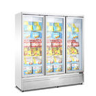 Congeladores de refrigerador eretos do refrigerador da exposição das portas de vidro comerciais por atacado do supermercado 3