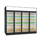 Vitrina de vidro refrigerando do refrigerador da porta do supermercado da mostra do refresco do refrigerador do fã