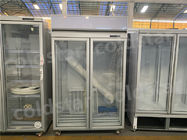 Congelador de vidro dobro da exposição da porta do refrigerador comercial com placa do ANÚNCIO
