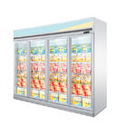 Congelador de vidro de congelação das portas da vitrina 4 da carne vertical comercial