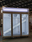 Congelador vertical do grau do encaixe -22 do supermercado com porta de vidro