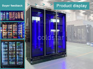 Refrigerador ereto da exposição das portas de vidro comerciais da barra 3