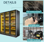 O automóvel degela o refrigerador ereto de vidro da garrafa da porta deslizante para a barra &amp; a cafetaria
